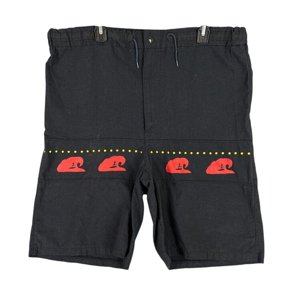 DJ‎ Smash Swim Shorts Mens L Black Board Shorts Surfing Beach Vintage 80s Pop